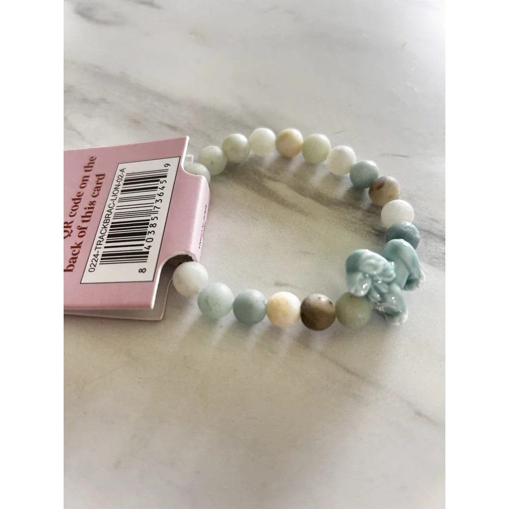 Simply Southern Conserve & Protect Tracking Lion Bracelet Multi-Colored Stones 8